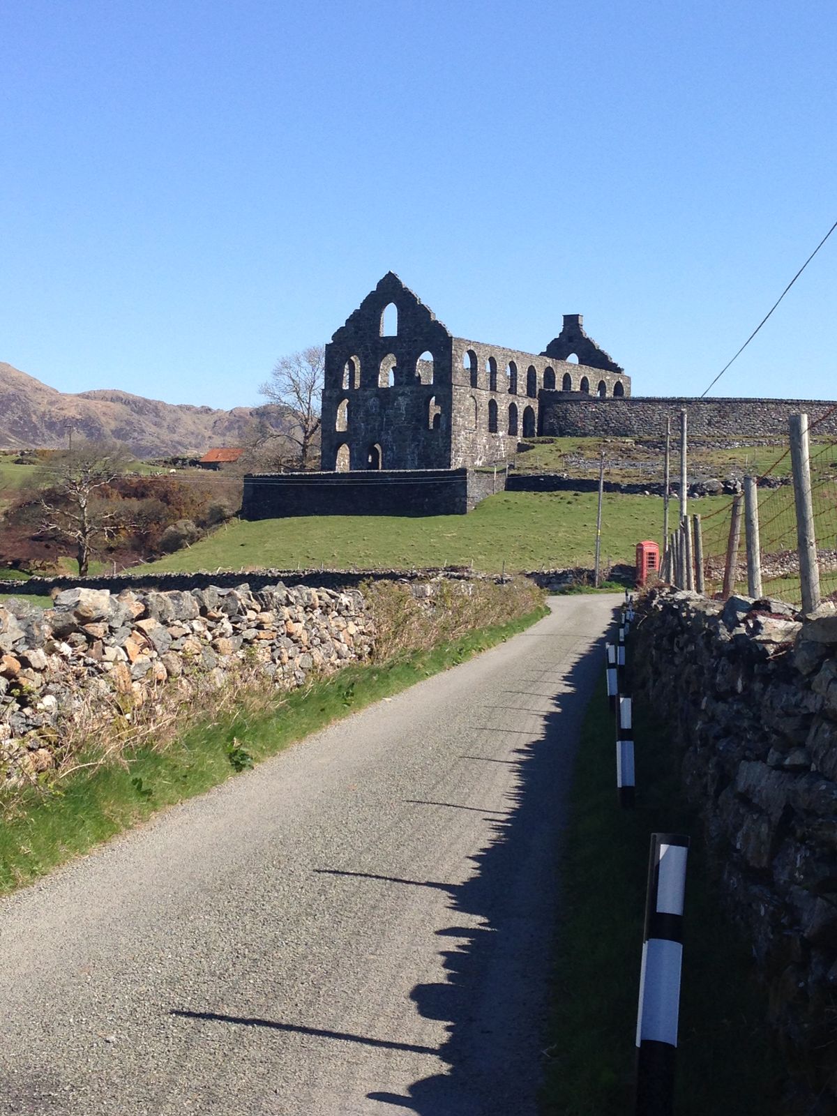 The ruins of the Ynysypandy slate mill, a short walk from the house